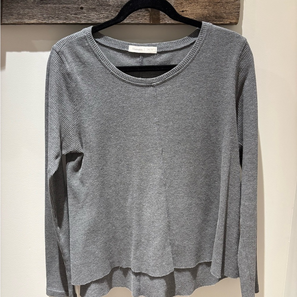 Grey waffle top long sleeve
